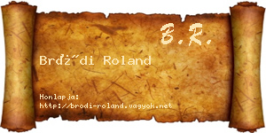 Bródi Roland névjegykártya